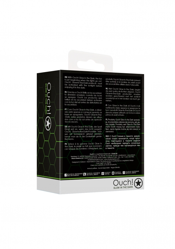 OUCH! GLOW IN THE DARK GLASS BUTT PLUG LARGE