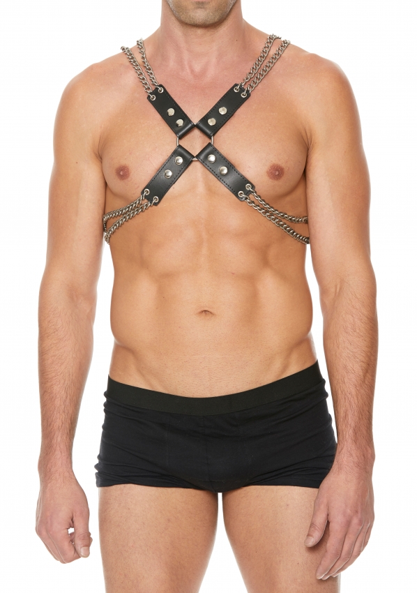 CHAIN HARNESS WITH PREMIUM LEATHER ONE SIZE