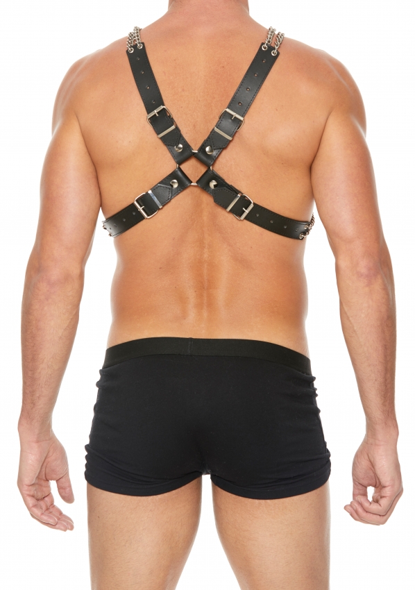 CHAIN HARNESS WITH PREMIUM LEATHER ONE SIZE