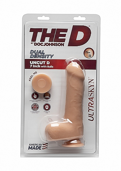 DOC JOHNSON UNCUT D REALISTIC ULTRASKYN DILDO 18 CM