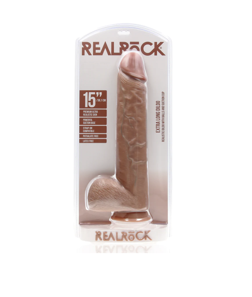 REAL ROCK XL DILDO W/BALLS 38cm