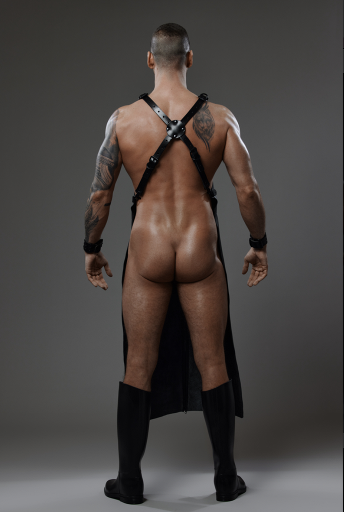 PROVOCATEUR LEATHER APRON ALPHA W/ ZIPPER