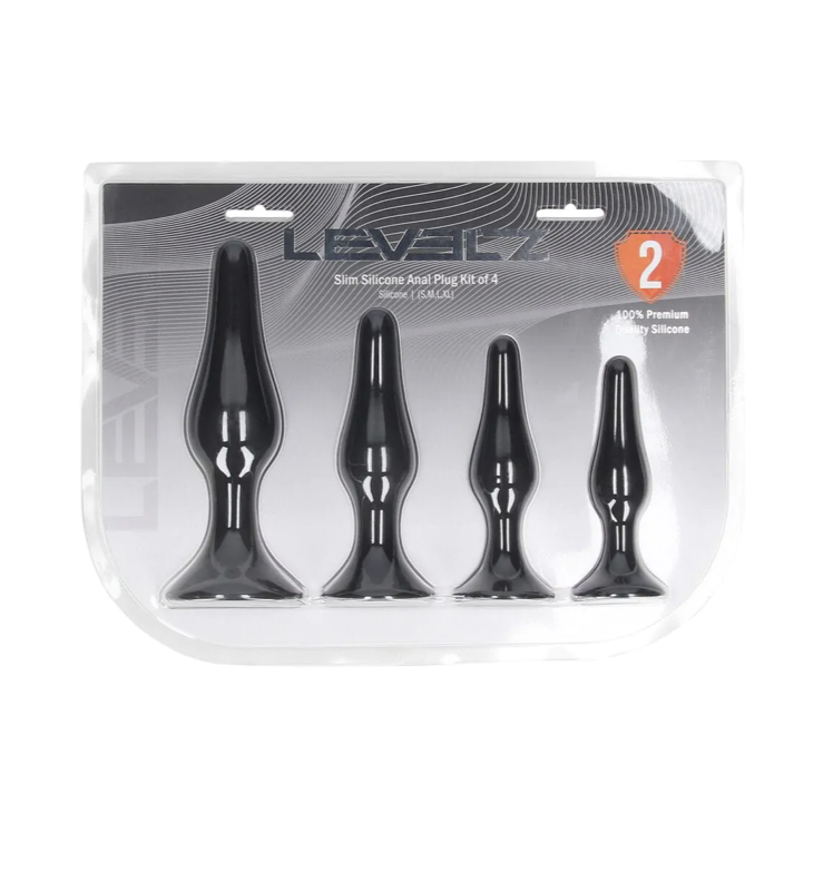 LEVELZ BY SHOTS - SLIM SILICONE ANAL PLUG SET OF 4
