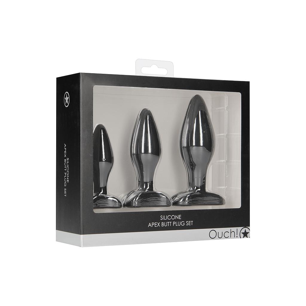 OUCH APEX 3 PIECE BUTT PLUG SET