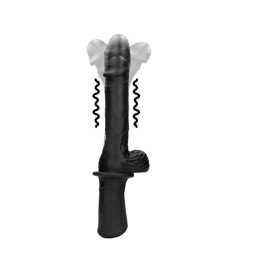 OUCH HAND HELD LIQUID SILICONE VIBE & THRUST SEX MACHINE