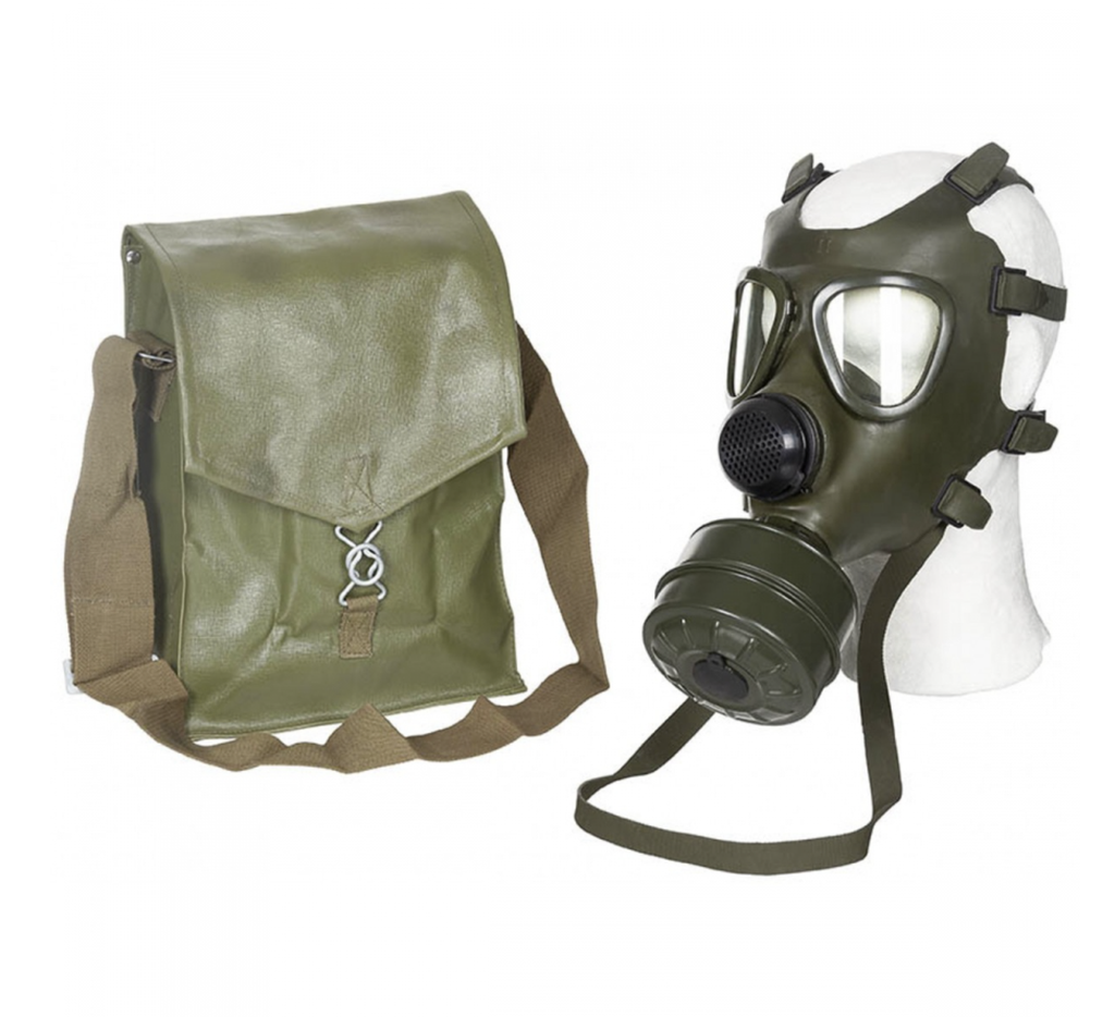 MEN ARMY GAS MASK W/ BAG