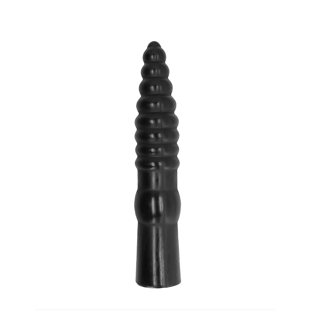 ALL BLACK AB20 RIBBED DILDO 33cm