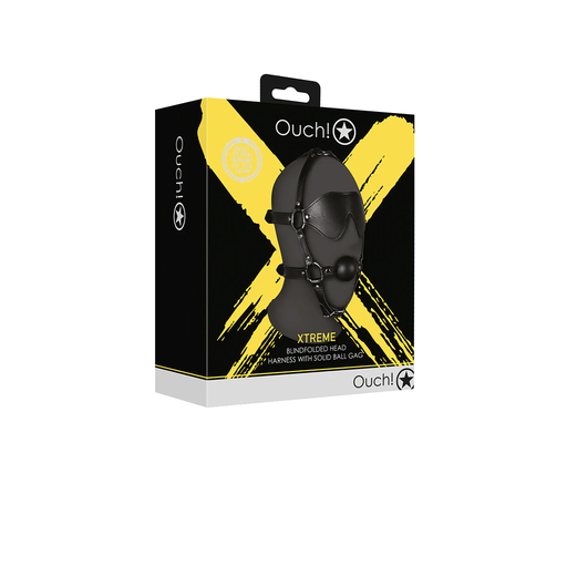 [OU881BLK] OUCH BLINDFOLD/GAG HARNESS
