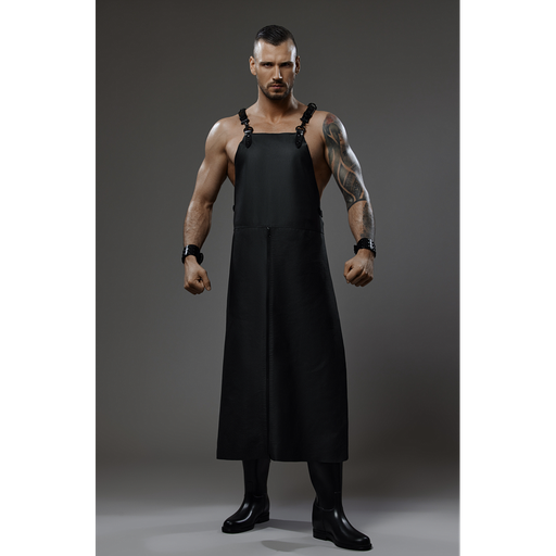 [P0023646] PROVOCATEUR LEATHER APRON ALPHA W/ ZIPPER