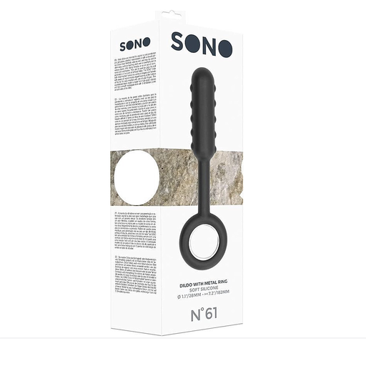 [SON061BLK] SONO NO 61 DILDO W/ METAL RING