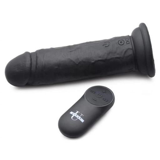 [AG589-BLACK] XR BRANDS POWER PLAYER VIBRATING DILDO WITH REMOTE