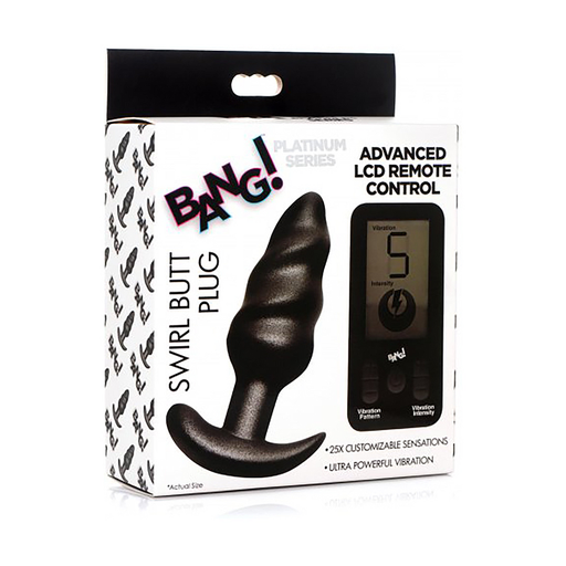 [AG900] XR VIBRATING SILICONE SWIRL PLUG W/ REMOTE 25 SPEED