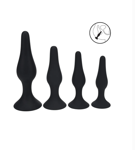 [LVL02-0017BLK] LEVELZ BY SHOTS - SLIM SILICONE ANAL PLUG SET OF 4
