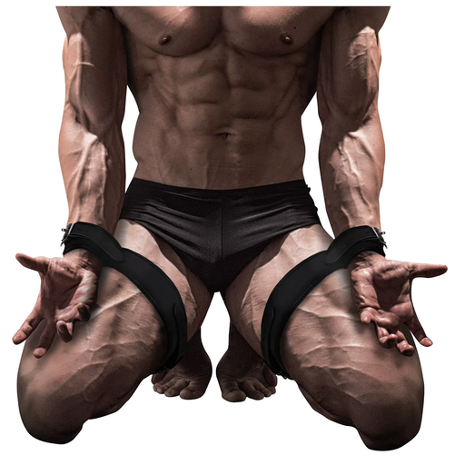 [OU897BLK] OUCH HAND AND THIGH CUFF SET
