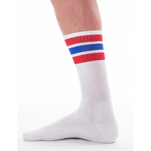 BARCODE BERLIN ME TIME SOCKS WHITE RED BLUE