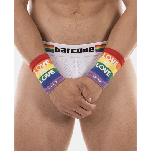 [92524-RAINBOW-ONE SIZE] BARCODE BERLIN WRIST BAND LOVE IS LOVE