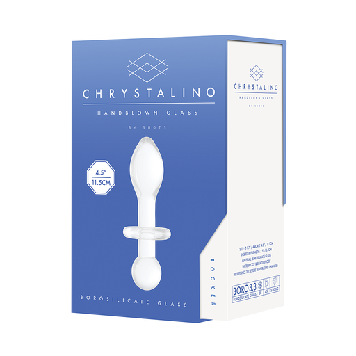 [CHR028WHT] CHRYSTALINO PLUGGER GLASS DILDO